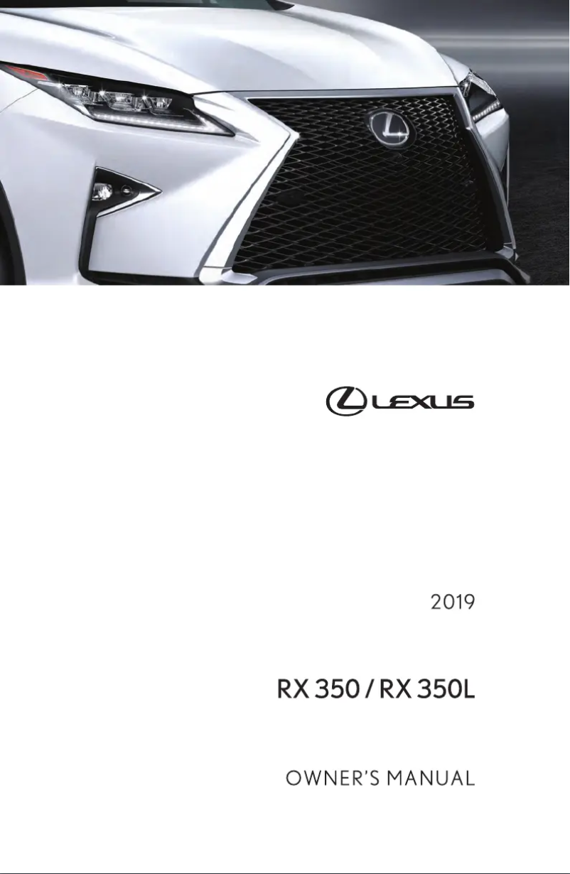 Image de la première page du manuel de l'appareil RX 350 (2019)