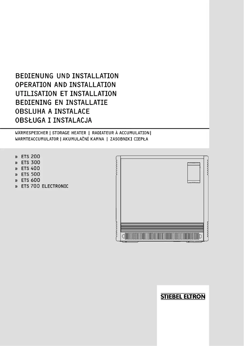 Page n°1 - Manuel utilisateur Stiebel Eltron ETS700