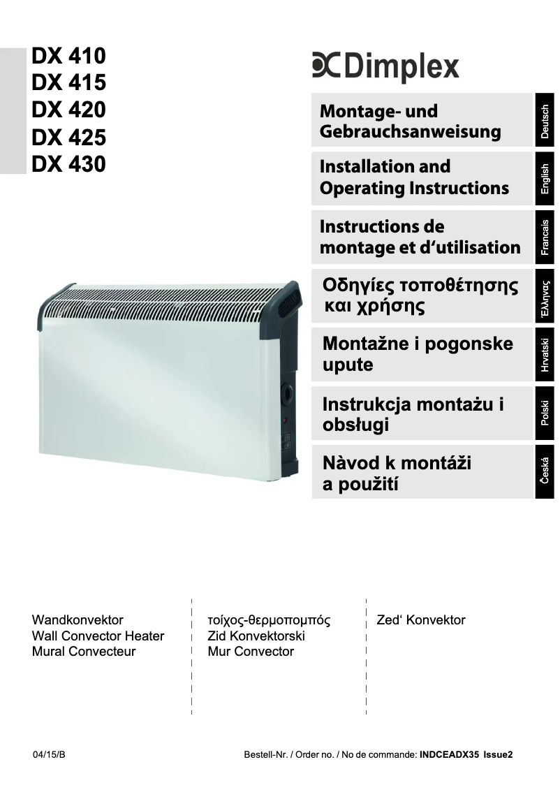Page 1 de la notice Manuel utilisateur Dimplex DX 415