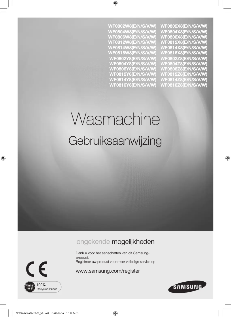 Page 1 de la notice Manuel utilisateur Samsung WF0804Y8E Eco Bubble