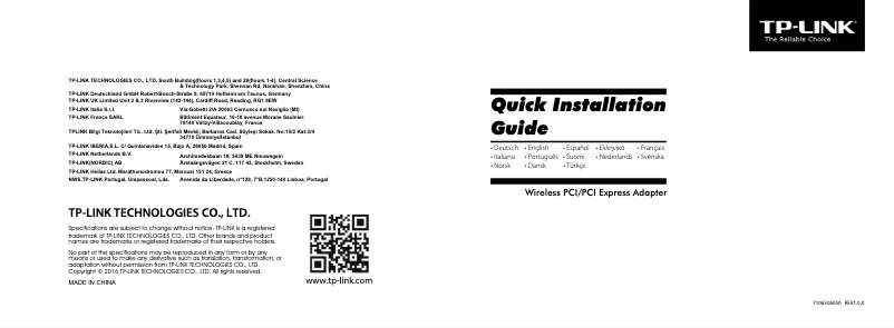 Page 1 de la notice Manuel utilisateur TP-Link TF-3239DL