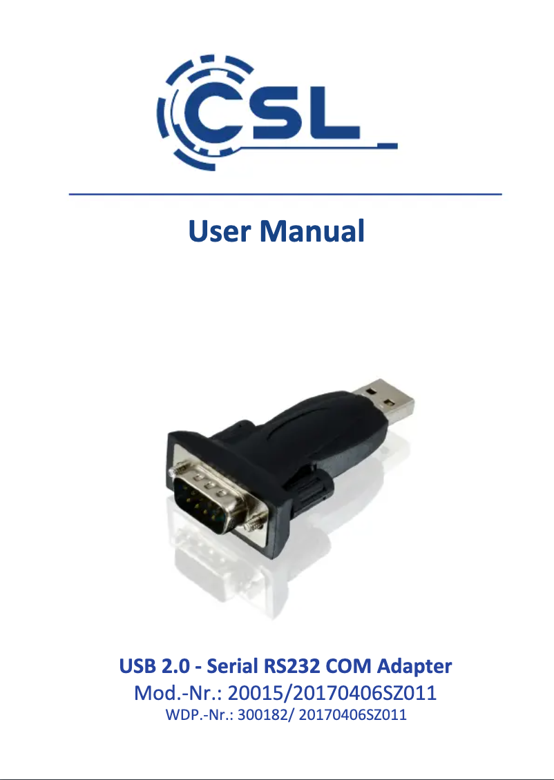 Page 1 de la notice Manuel utilisateur CSL 300182