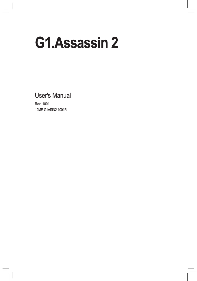 Page n°1 - Manuel utilisateur Gigabyte G1.Assassin 2 (rev. 1.0)