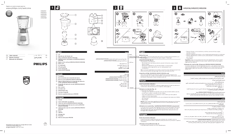 Page 1 de la notice Manuel utilisateur Philips Daily Collection HR2058