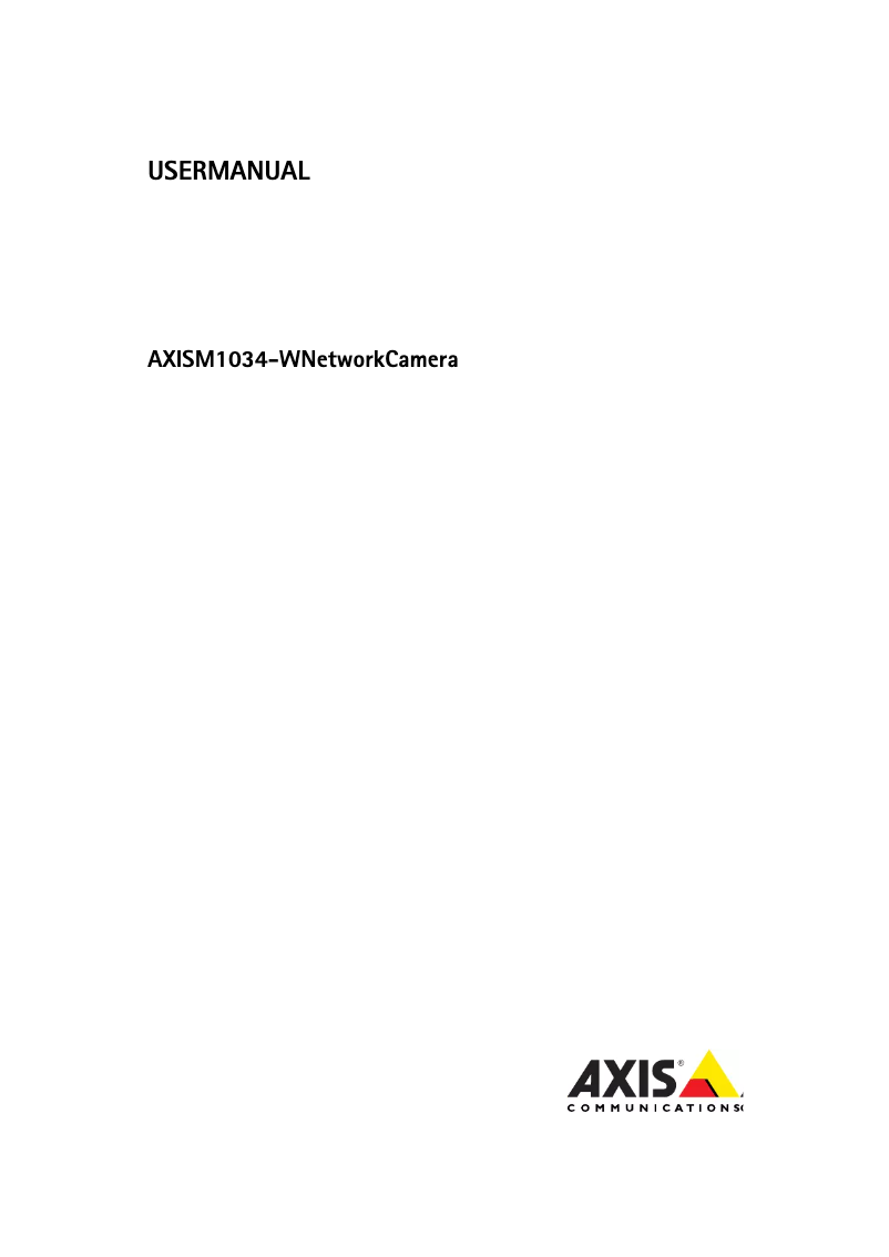 Page 1 de la notice Manuel utilisateur Axis M1034