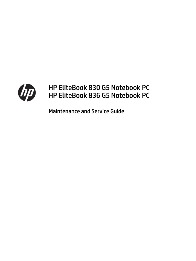 Page 1 de la notice Manuel utilisateur HP EliteBook 836 G5