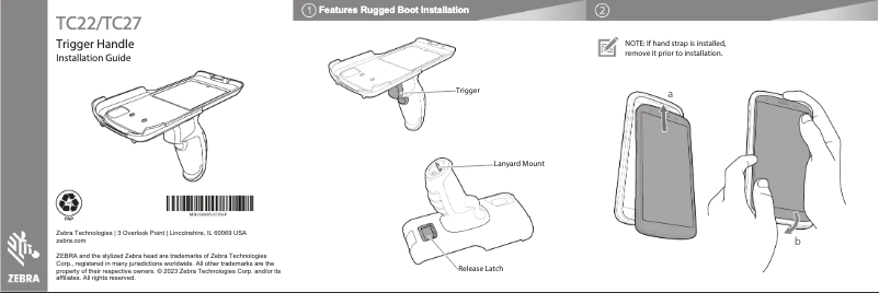 Page 1 de la notice Guide d'installation Zebra TC22