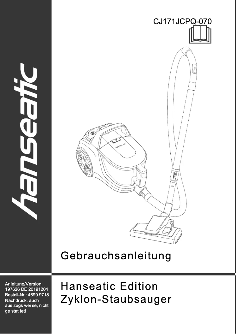 Image de la première page du manuel de l'appareil CJ171JCPQ-060