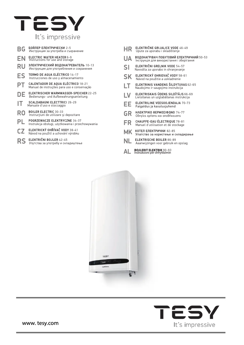Page n°1 - Manuel utilisateur Tesy BelliSlimo Dry 80