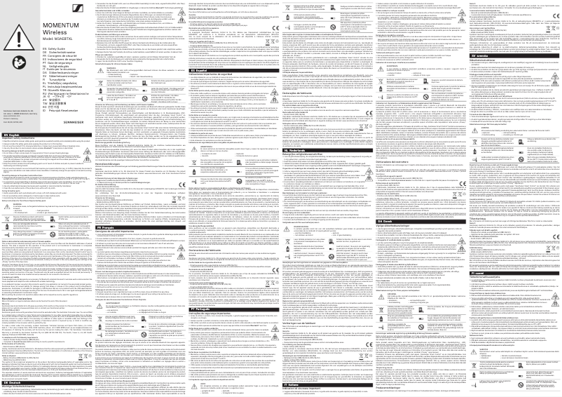 Página 1 del manual Instrucciones de seguridad Sennheiser Momentum 3 Wireless