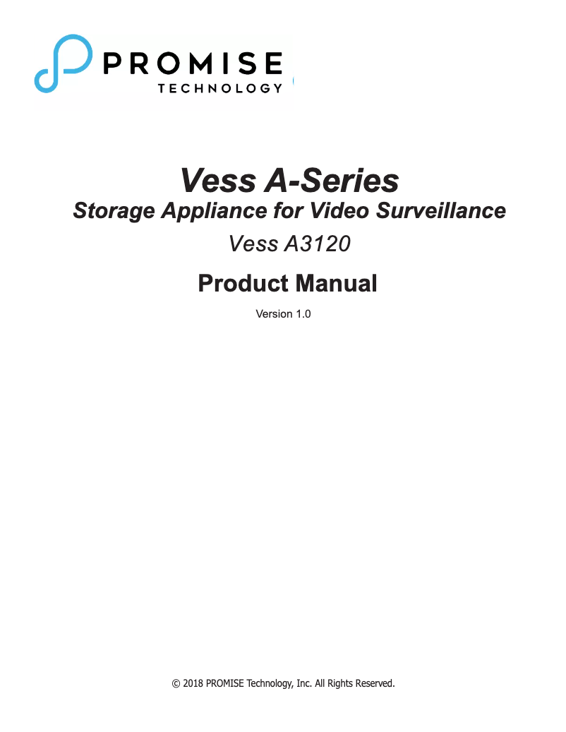 Page n°1 - Manuel utilisateur Promise Technology Vess 3120