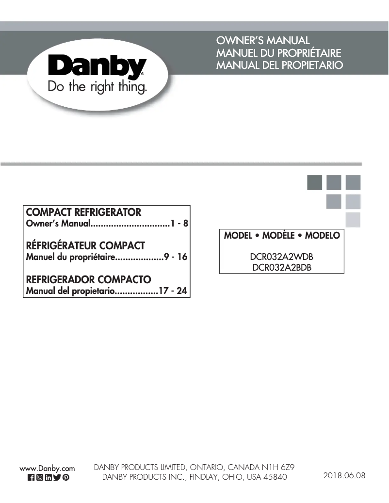 Página 1 del manual Manual de usuario Danby DCR032A2WDB