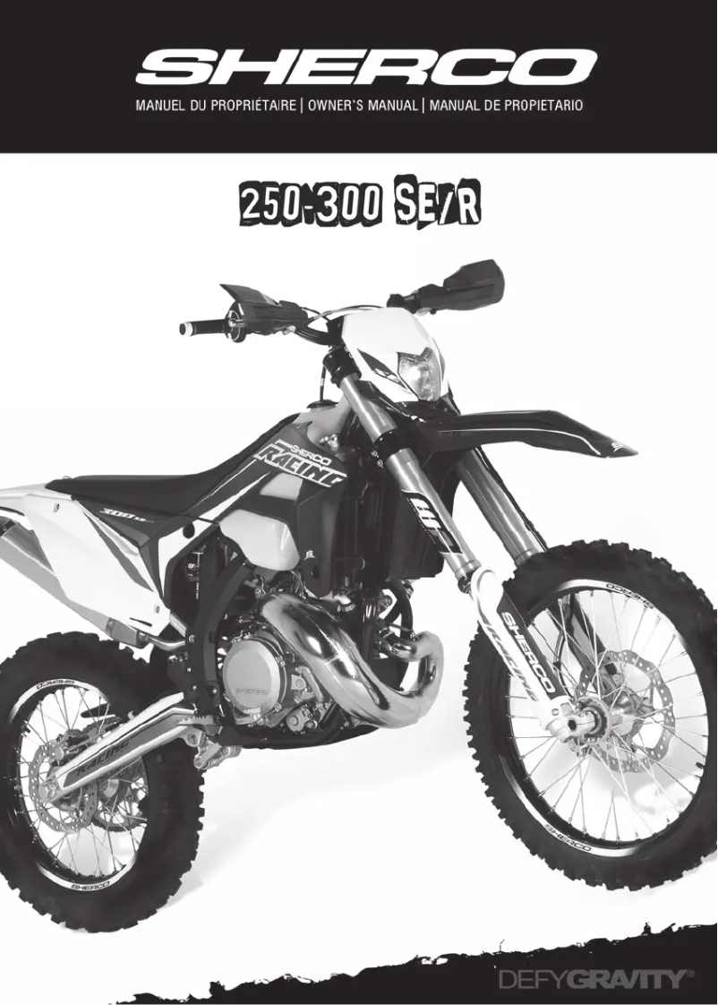 Page 1 de la notice Manuel utilisateur Sherco 250 SE (2018)