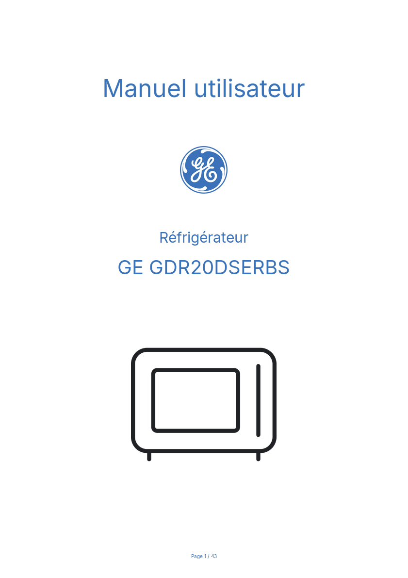 Image de la première page du manuel de l'appareil GDR20DSERBS