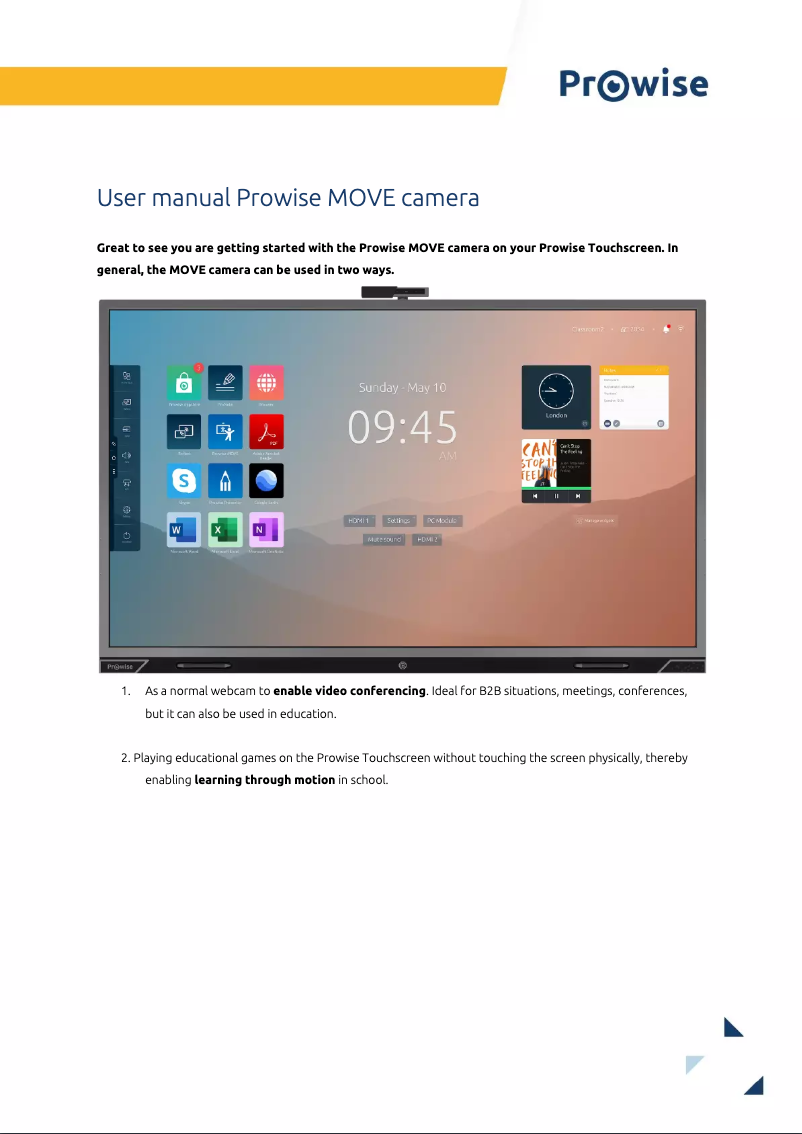 Página 1 del manual Manual de usuario Prowise Move