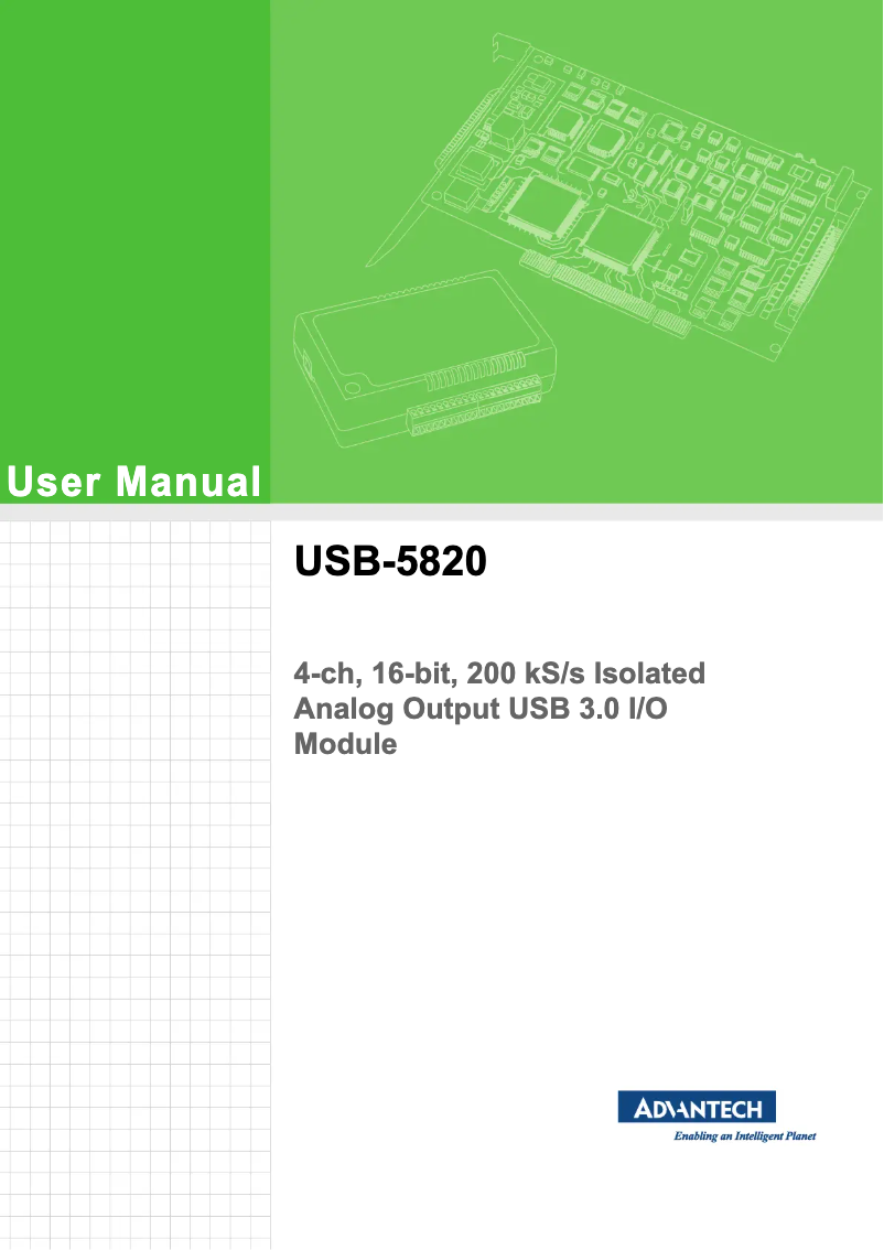 Page 1 de la notice Manuel utilisateur Advantech USB-5820-AE