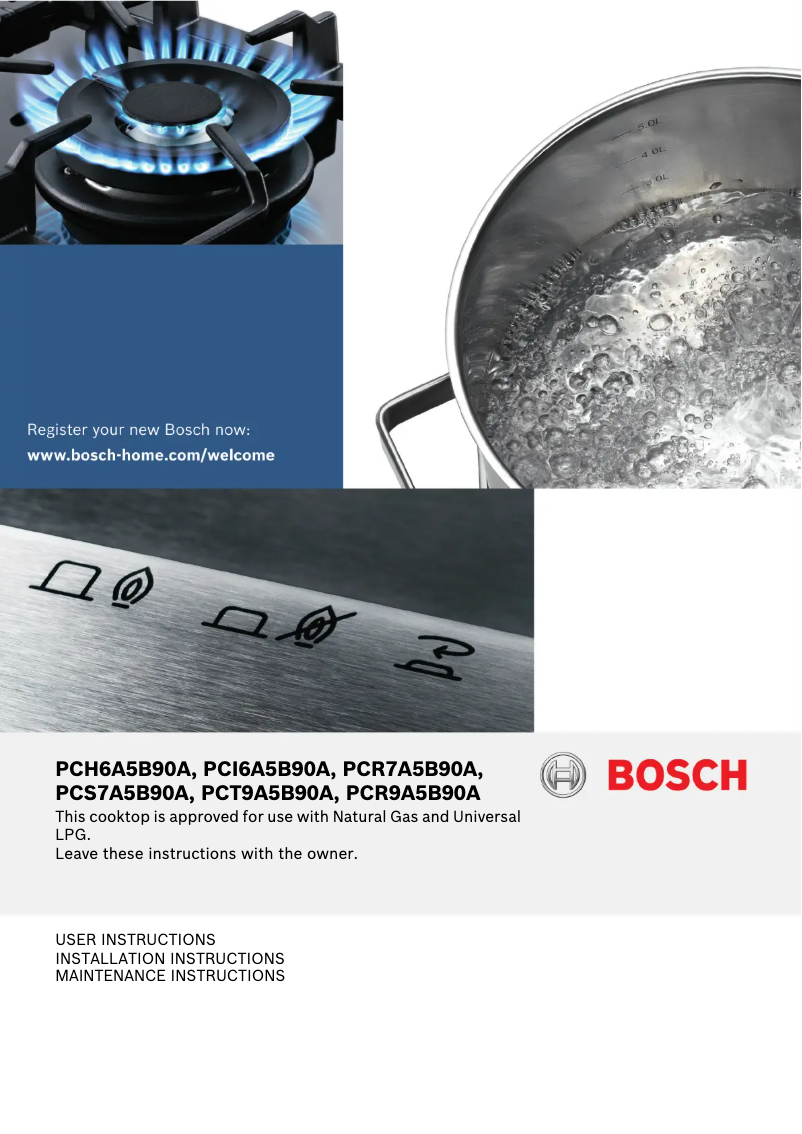 Página 1 del manual Manual de usuario Bosch PCT9A5B90A