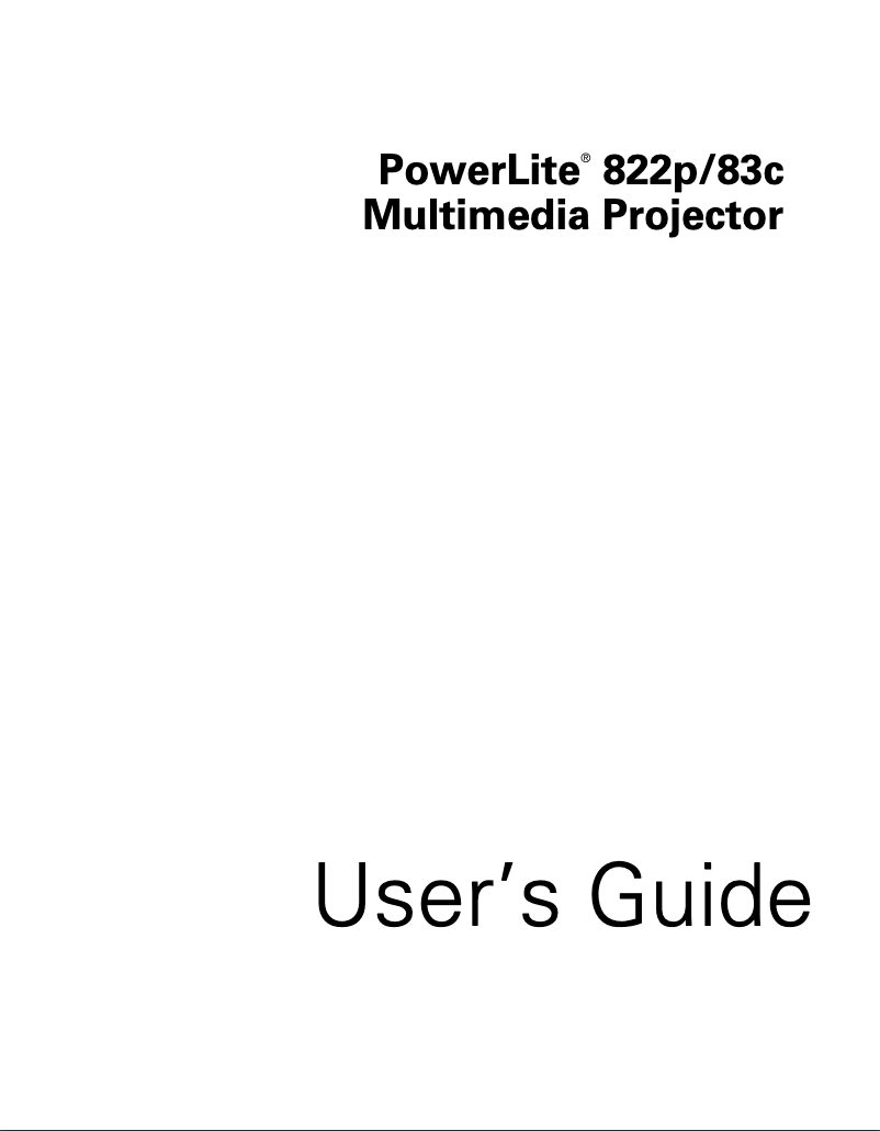 Imagen de la primera página del manual del dispositivo PowerLite 83c