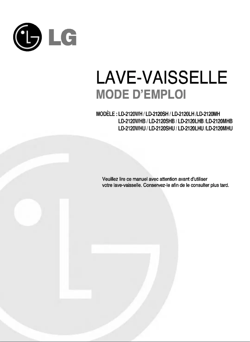 Page 1 de la notice Manuel utilisateur LG LD-2120WH