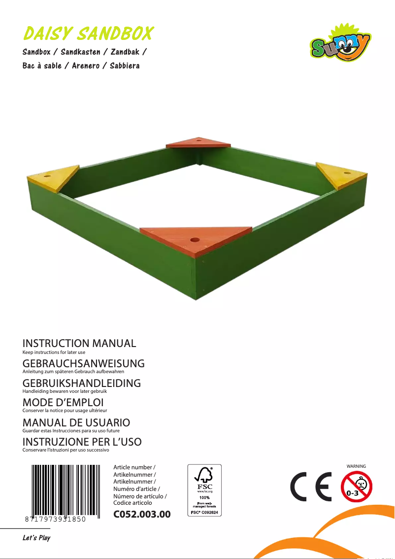Page 1 de la notice Manuel utilisateur Sunny Daisy