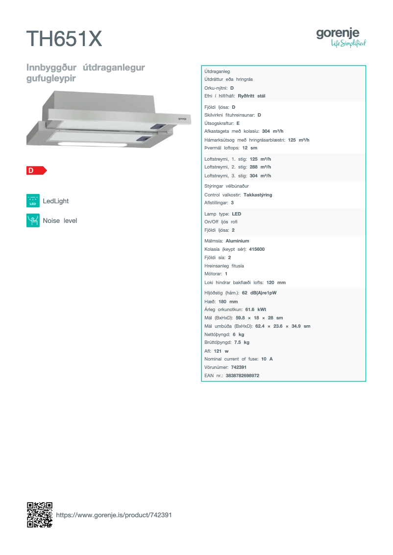 Image de la première page du manuel de l'appareil TH651X