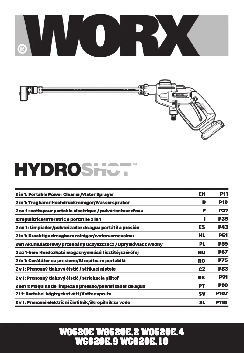 Page n°1 - Manuel utilisateur Worx HydroShot WG620E.9