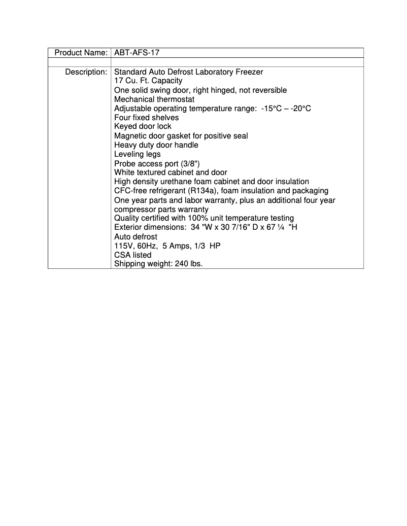Page 1 de la notice Manuel utilisateur American BioTech Supply ABT-AFS-17