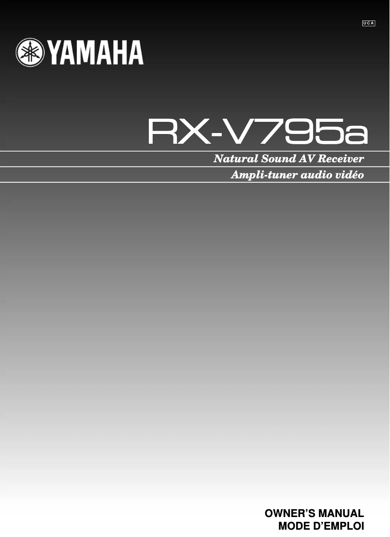 Page n°1 - Manuel utilisateur Yamaha RX-V795a