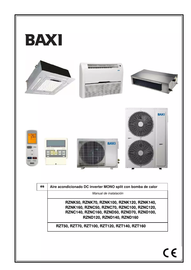 Página 1 del manual Manual de usuario Baxi RZK100