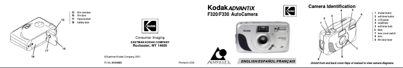 Page n°1 - Manuel utilisateur Kodak Advantix F320