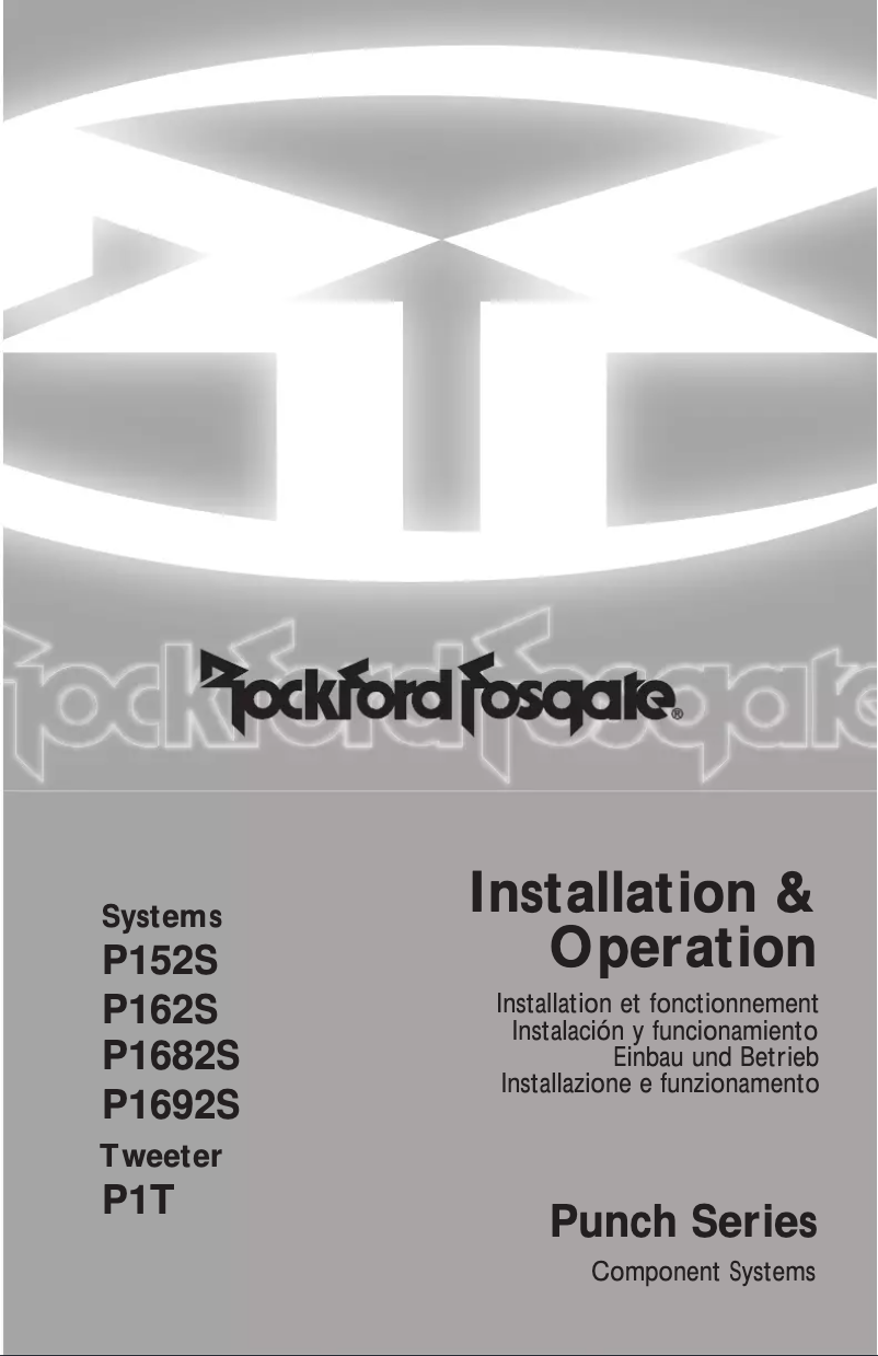 Page 1 de la notice Manuel utilisateur Rockford Fosgate Punch P1T