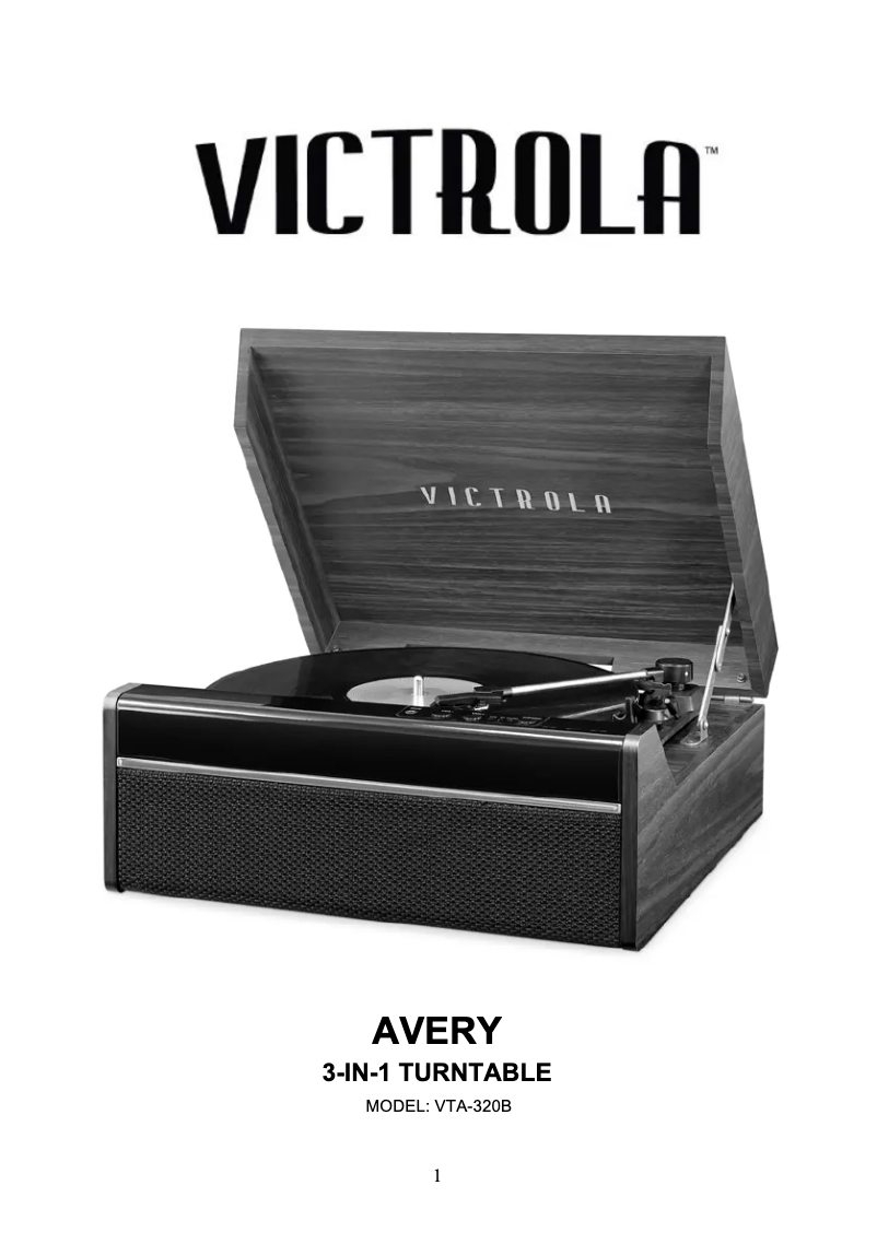 Page n°1 - Manuel utilisateur Victrola Avery VTA-320B
