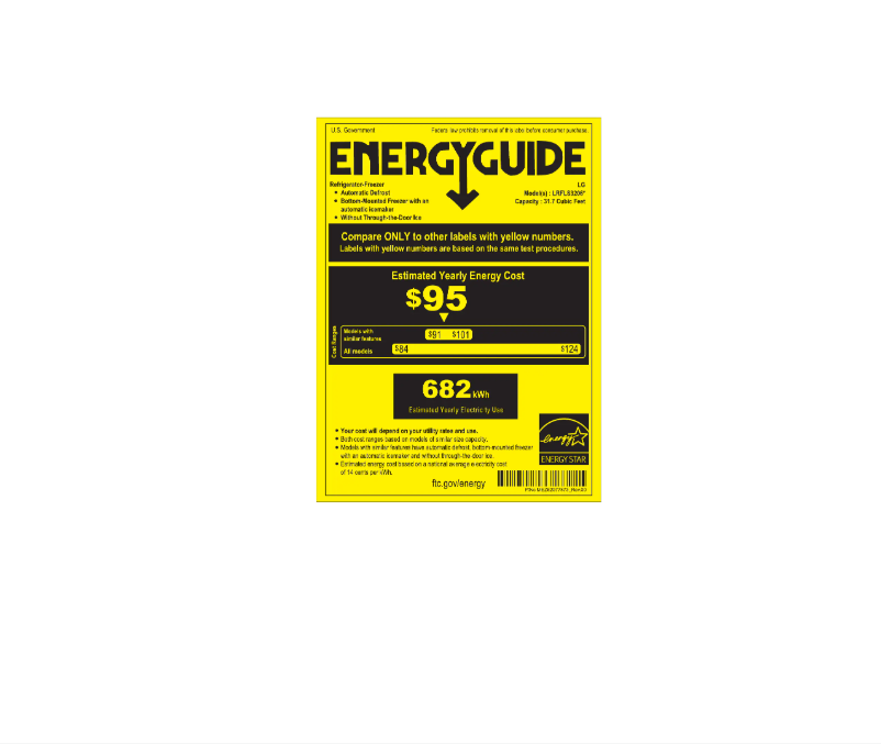 Page 1 de la notice Label énergétique LG LRFLS3206S