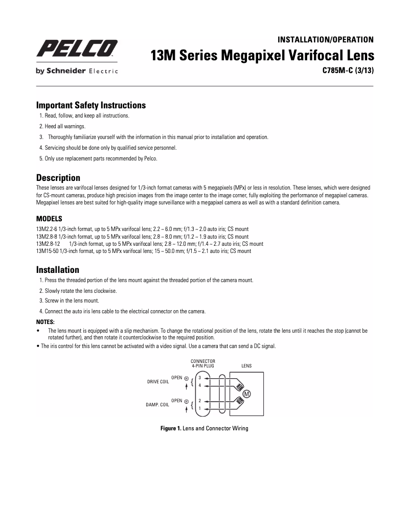 Image de la première page du manuel de l'appareil 13M2.8-8