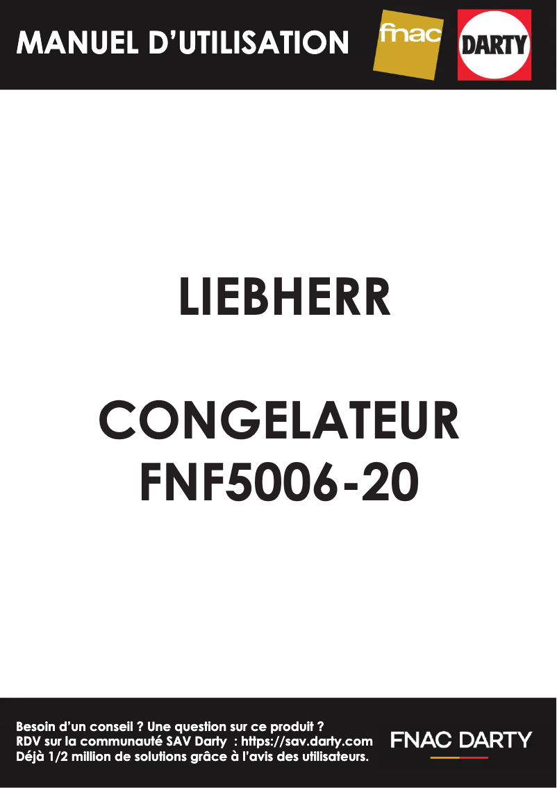 Page 1 de la notice Manuel utilisateur Liebherr FNf 5006-20