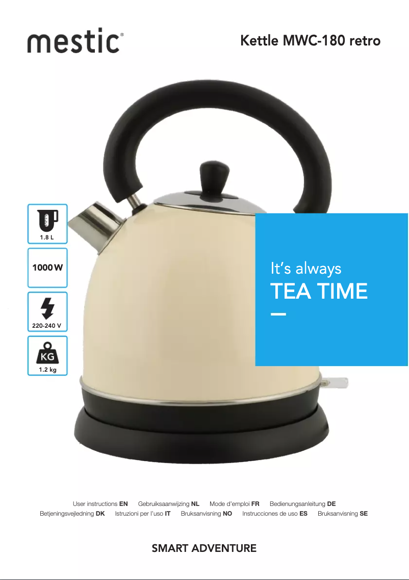 Page 1 de la notice Manuel utilisateur Mestic MWC-180 retro