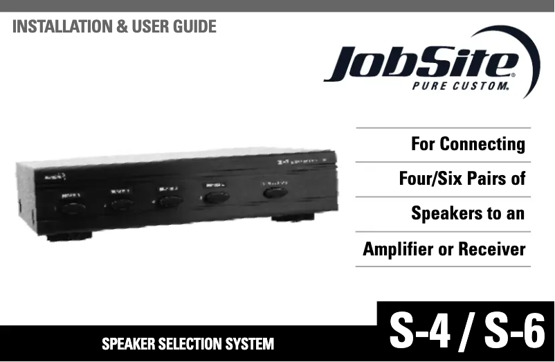 Page 1 de la notice Manuel utilisateur JobSite S-6