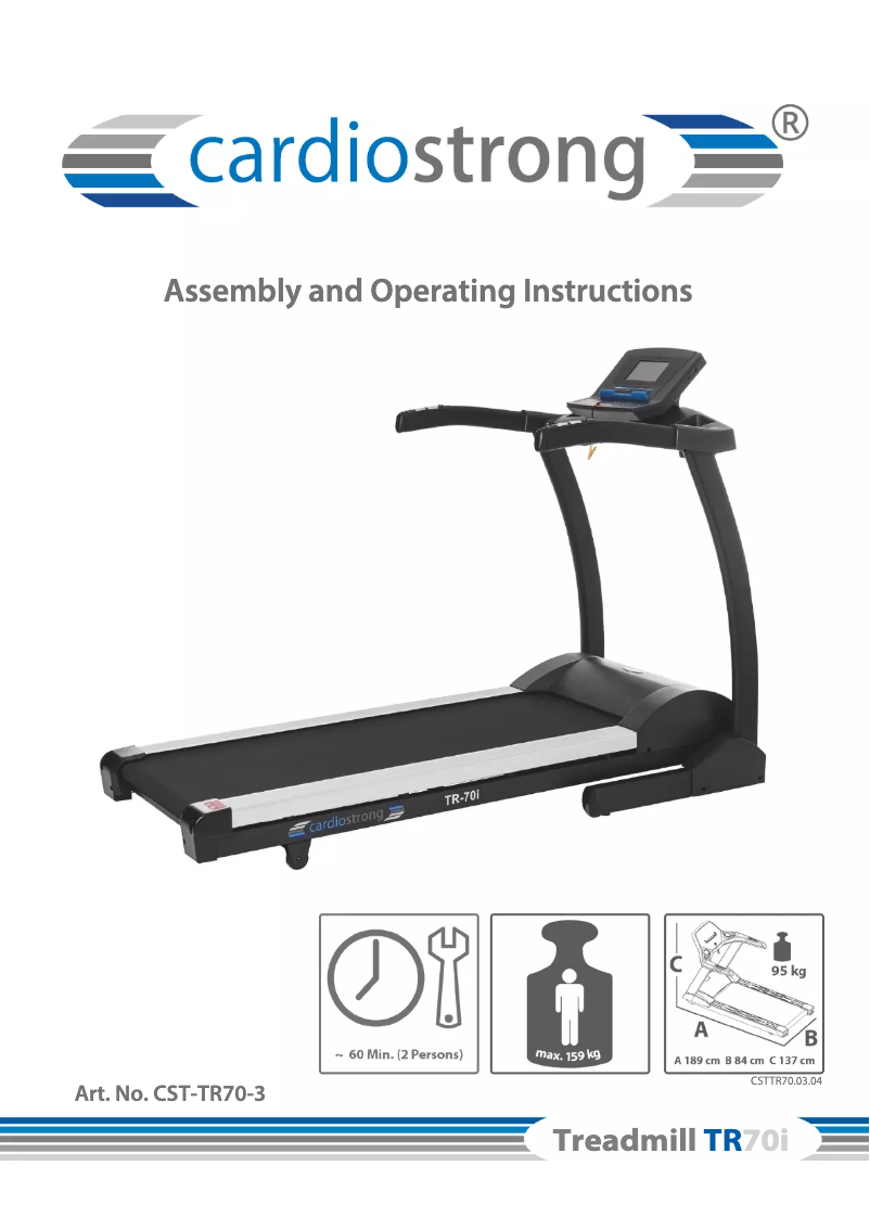 Page n°1 - Manuel utilisateur Cardiostrong TR70i