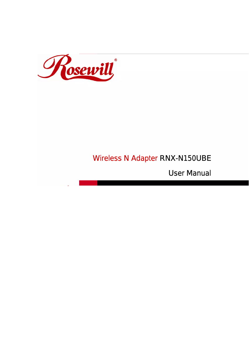 Page n°1 - Manuel utilisateur Rosewill RNX-N150UBE