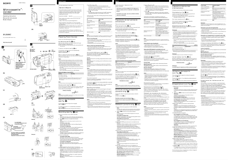 Image de la première page du manuel de l'appareil M-200MC