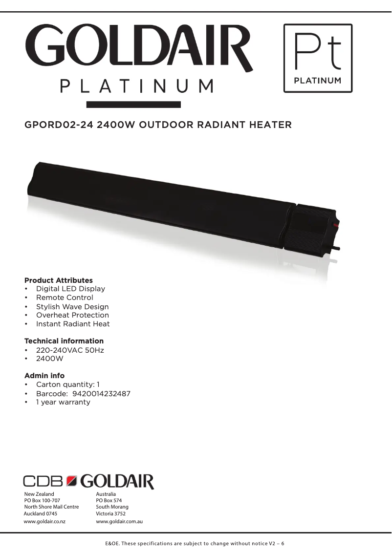 Image de la première page du manuel de l'appareil GPORD02-24