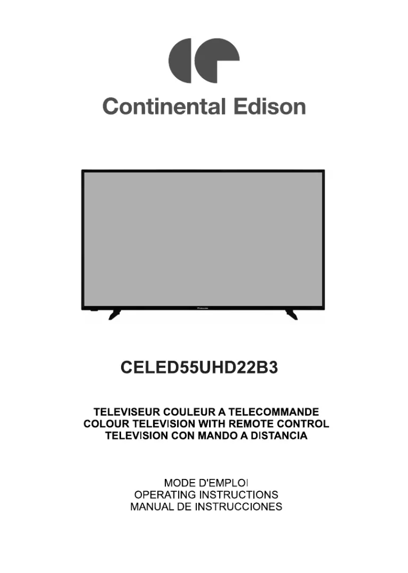 Page n°1 - Manuel utilisateur Continental Edison CELED55UHD22B3