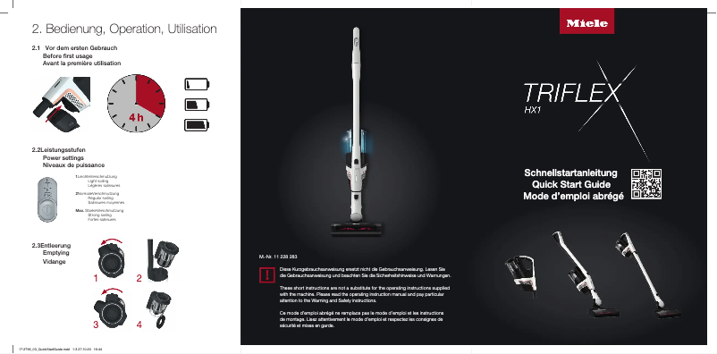 Image de la première page du manuel de l'appareil Triflex HX1 Power