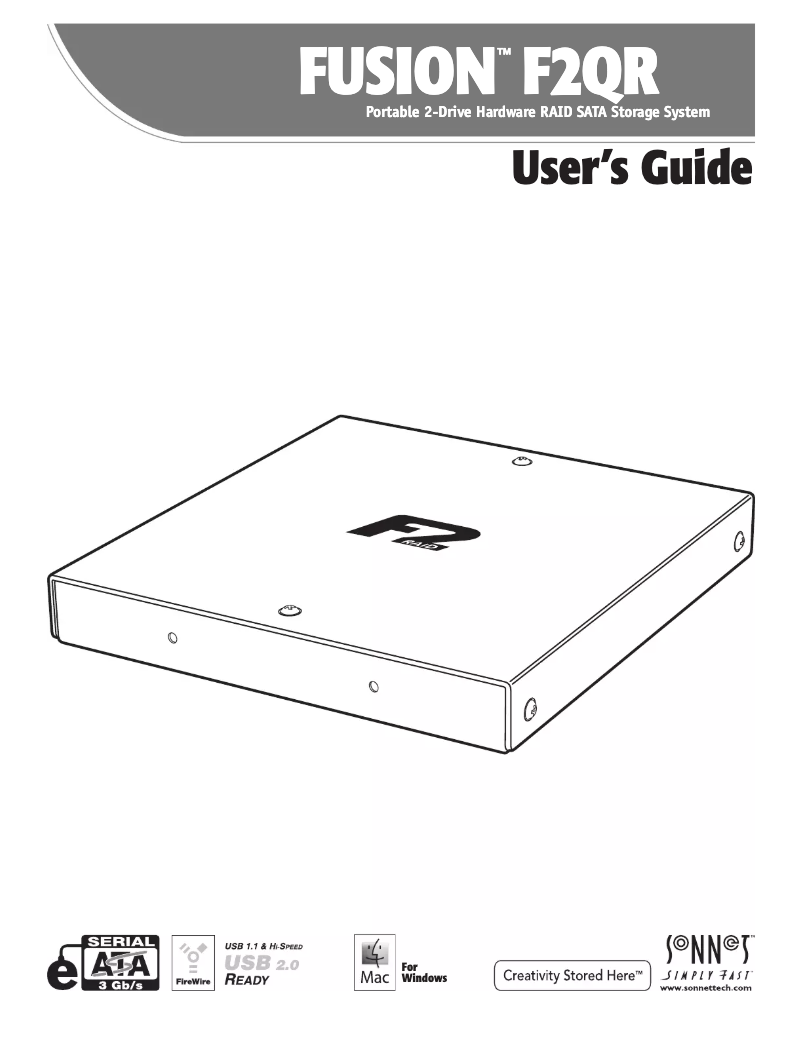 Page n°1 - Manuel utilisateur Sonnet Fusion F2QR 2TB