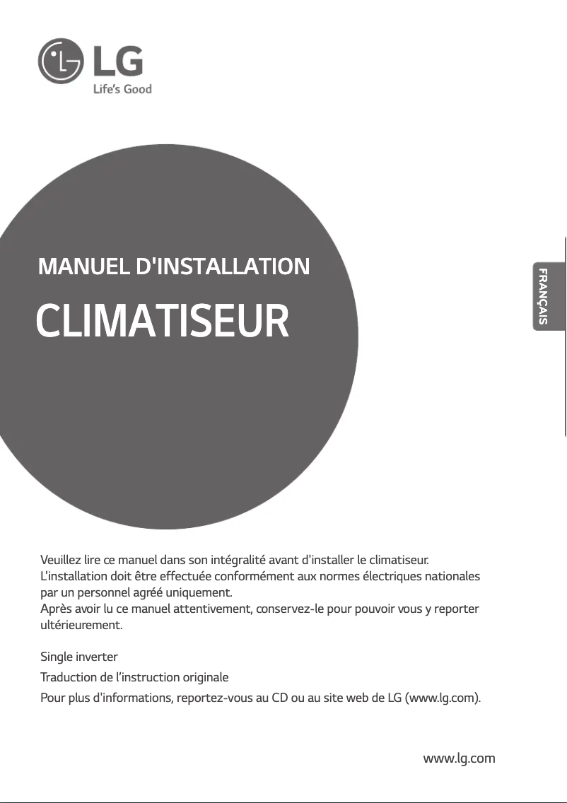 Page 1 de la notice Guide d'installation LG UU24WC