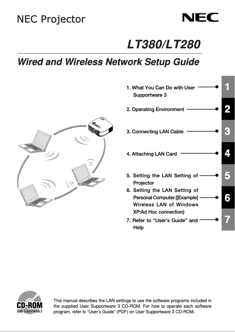 Page 1 de la notice Manuel utilisateur NEC LT280