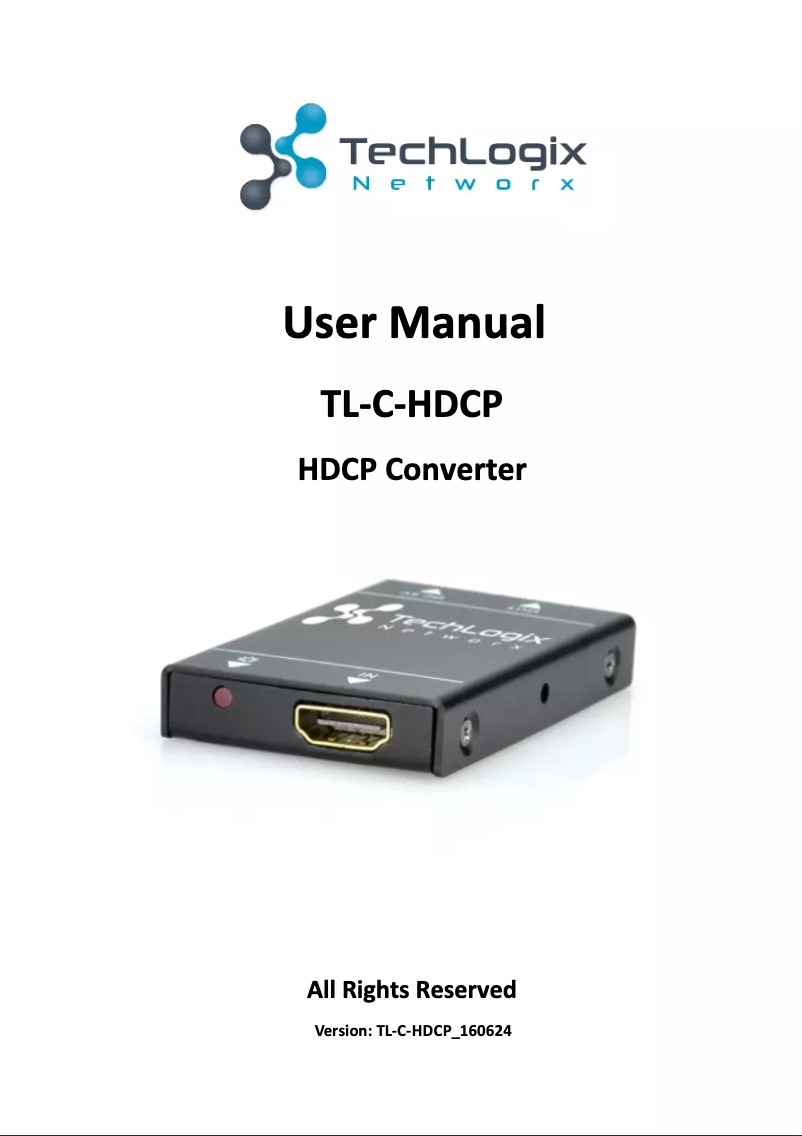 Page 1 de la notice Manuel utilisateur TechLogix Networx TL-C-HDCP