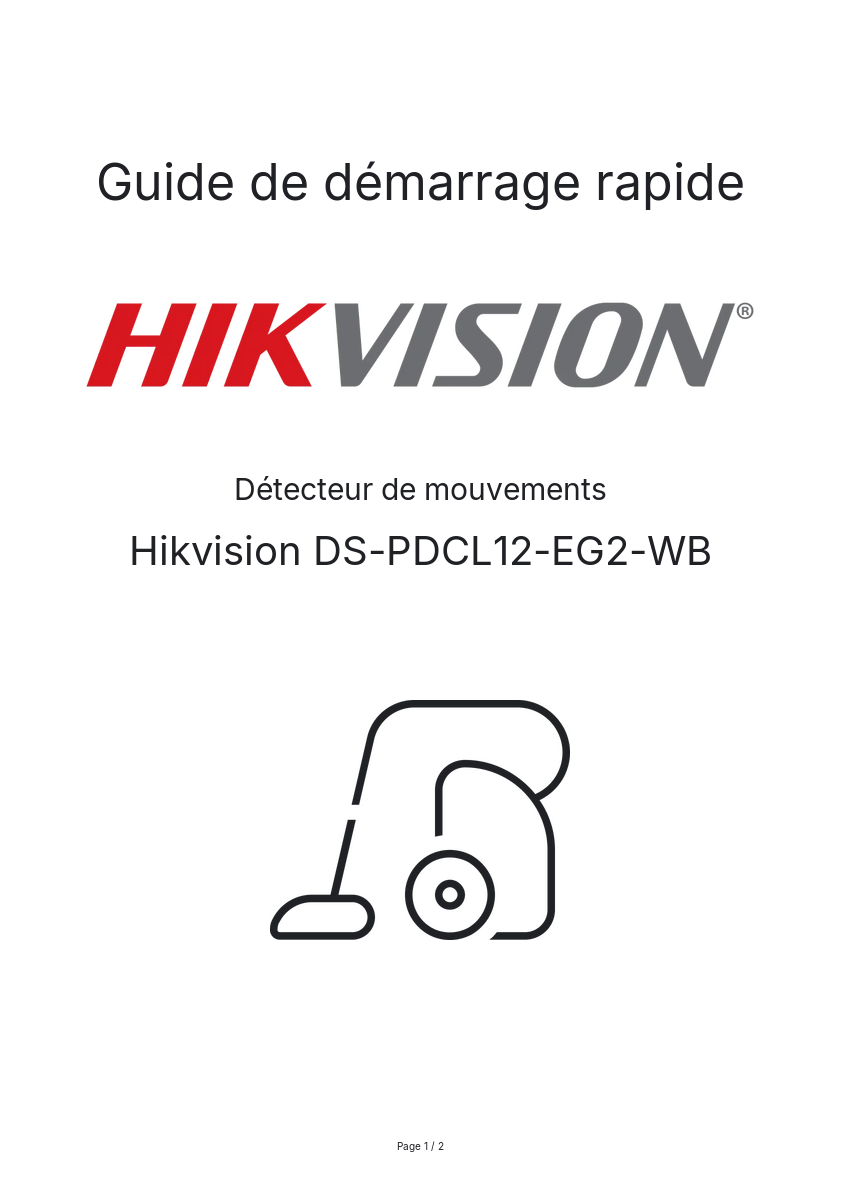 Image de la première page du manuel de l'appareil DS-PDCL12-EG2-WB
