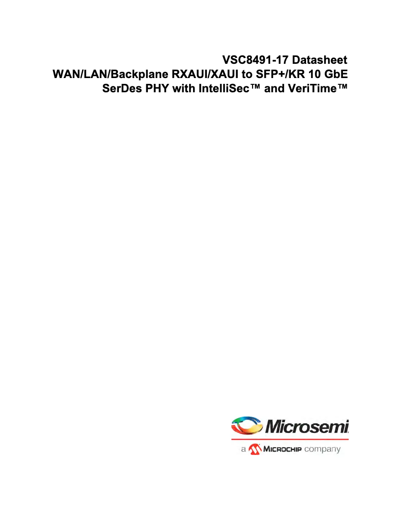 Page 1 de la notice Fiche technique Microchip VSC8491