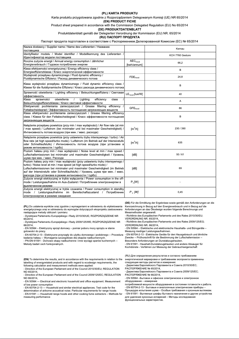 Page n°1 - Manuel utilisateur Kernau KCH 7760 B
